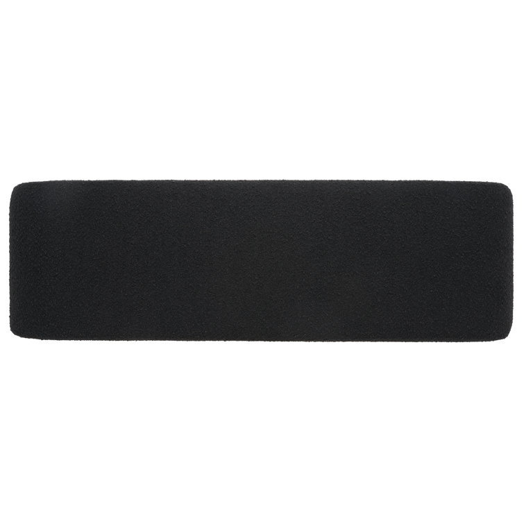 Daine 62" Black Boucle Upholstered Bench with Sled Legs