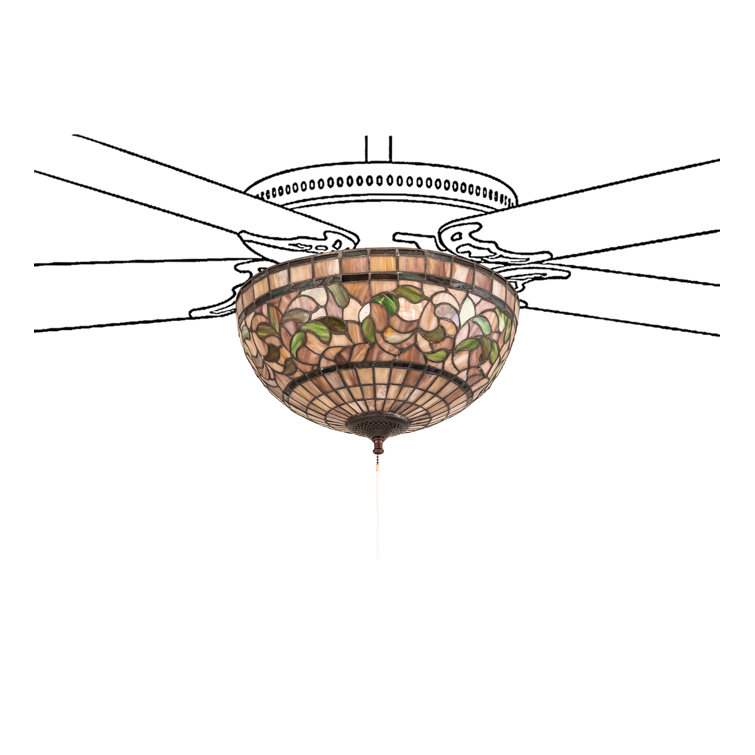 Autumn Gold Tiffany-Inspired 16" Ceiling Fan Light Fixture