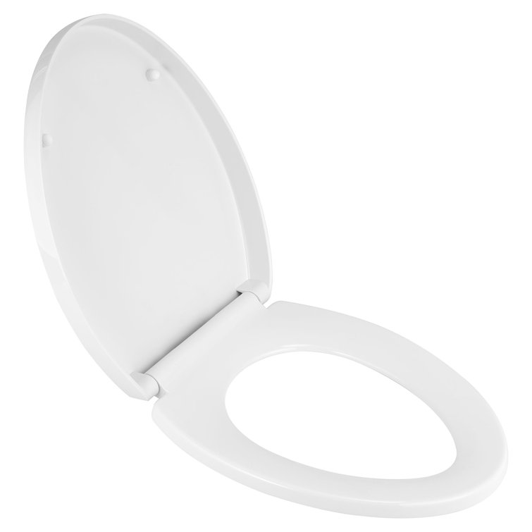 White Elongated Closed-Front Slow Close Toilet Seat