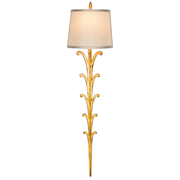 Doré Gold Leaf Design Dimmable Wall Sconce