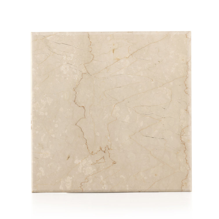 Leonel Cream Marble & Metal 19" Retro Italian Side Table
