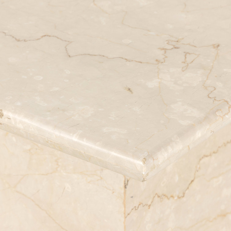 Leonel Cream Marble & Metal 19" Retro Italian Side Table