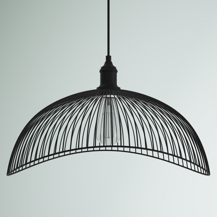 20" Matte Black Metal Geometric Pendant Light