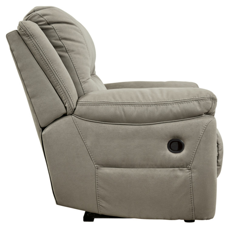 Contemporary Oversized Recliner in Soft-As-Suede Gray Faux Leather
