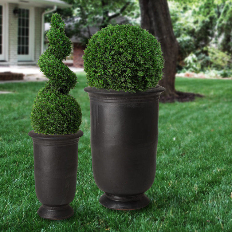 Turquoise Ceramic Urn Planter with Glossy Finish