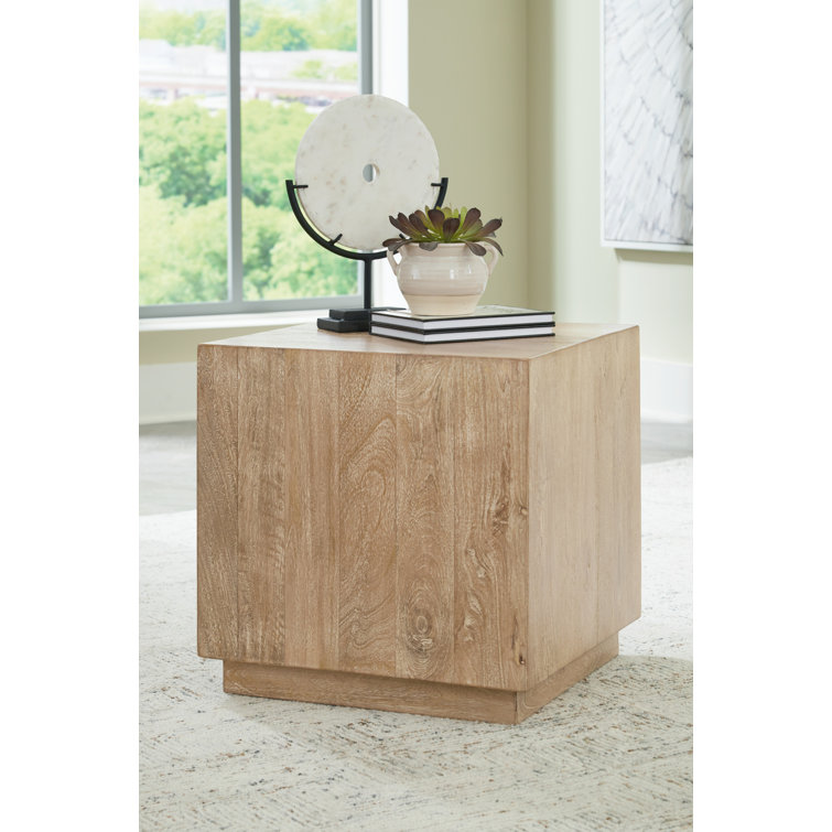 Belenburg Square Natural Wood Accent Table with Storage