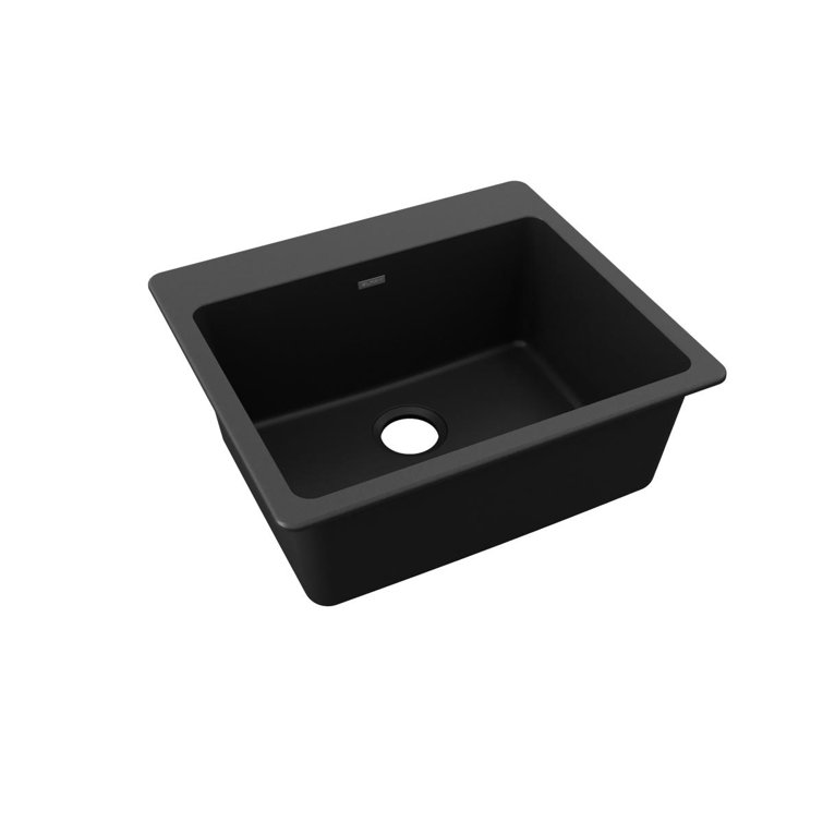 Elkay Black Quartz Single Bowl Drop-In Kitchen Sink