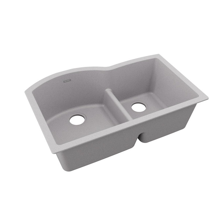 Greystone Quartz 33" Double Bowl Undermount Kitchen Sink