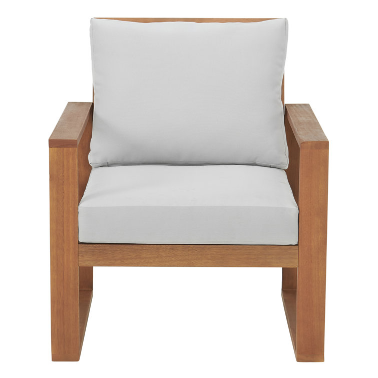 Weston 5-Piece Eucalyptus Wood Outdoor Set with Gray Cushions
