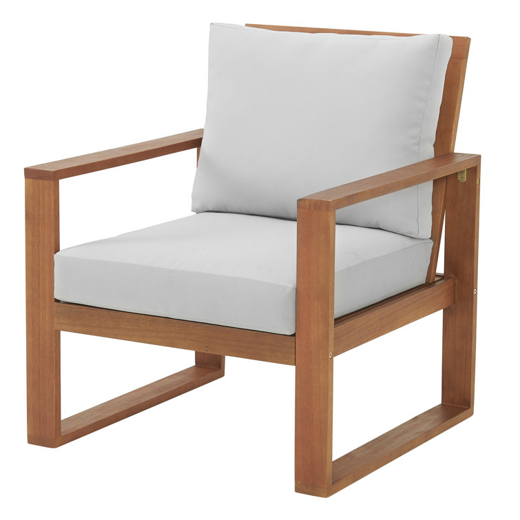 Weston 5-Piece Eucalyptus Wood Outdoor Set with Gray Cushions