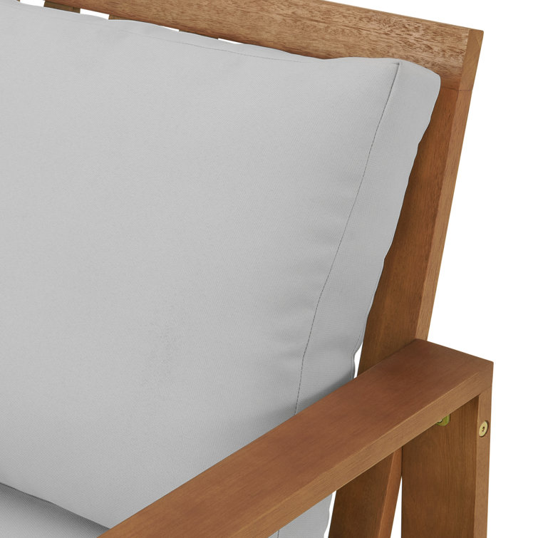 Weston 5-Piece Eucalyptus Wood Outdoor Set with Gray Cushions