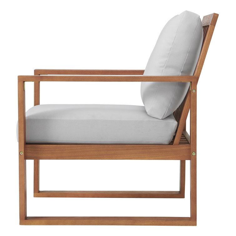Weston 5-Piece Eucalyptus Wood Outdoor Set with Gray Cushions