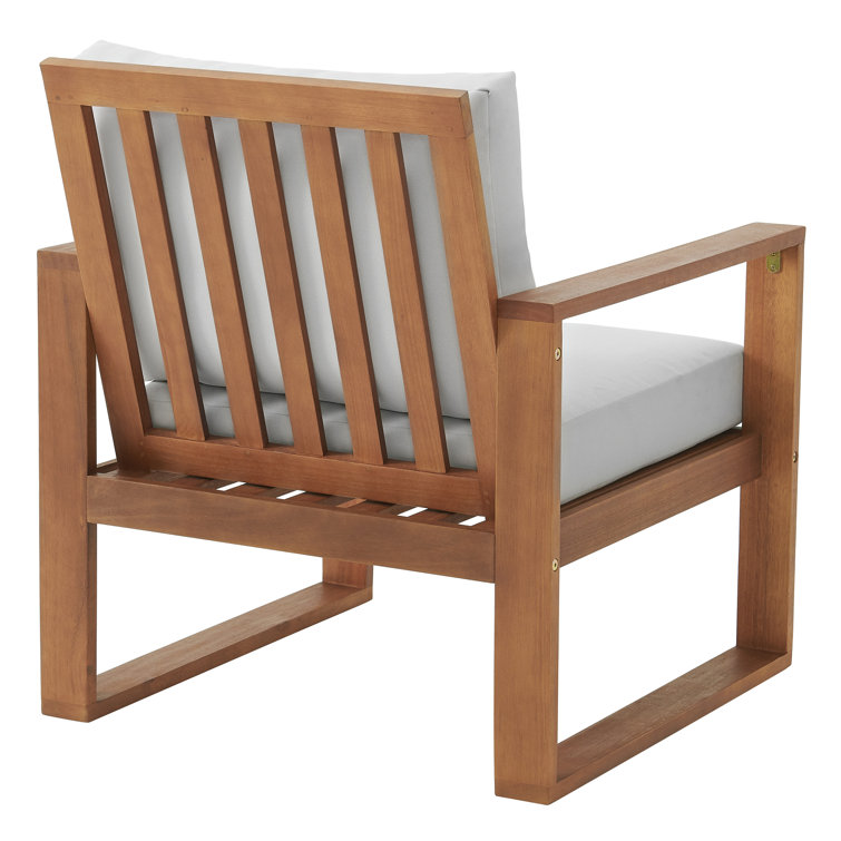 Weston 5-Piece Eucalyptus Wood Outdoor Set with Gray Cushions