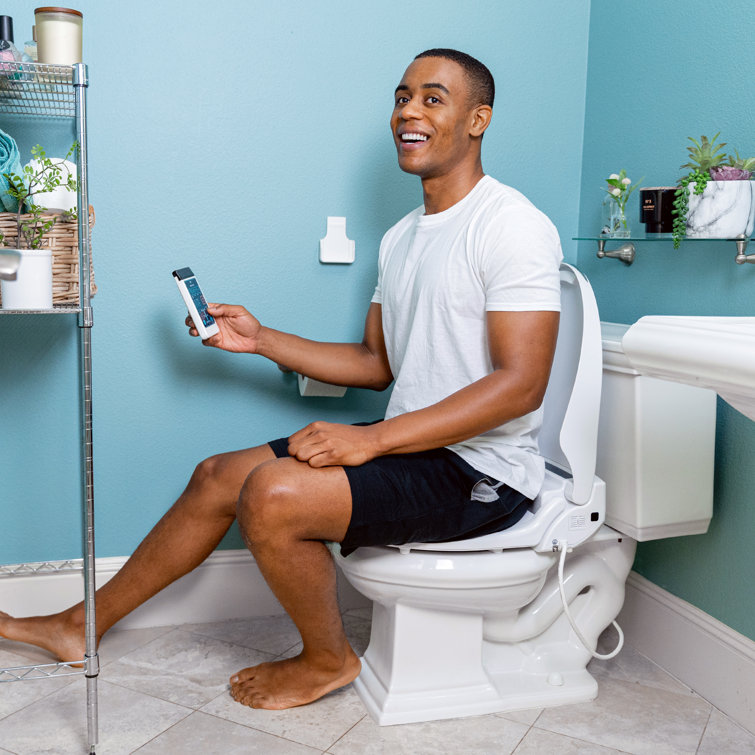 BidetMate 2000 Series White Heated Smart Toilet Seat with Remote
