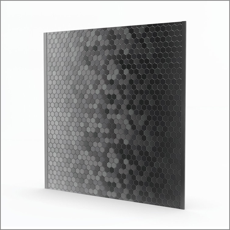 30'' Black Metal Peel and Stick Hexagon Backsplash Panel