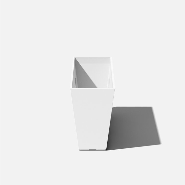 Modern Midori White Recycled Plastic 31" Trough Planter