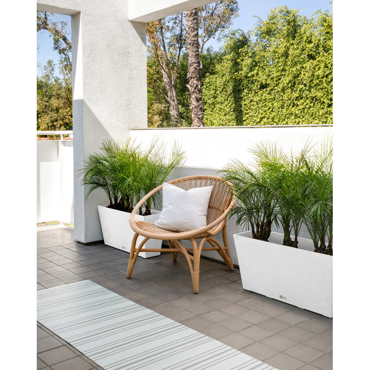 Modern Midori White Recycled Plastic 31" Trough Planter