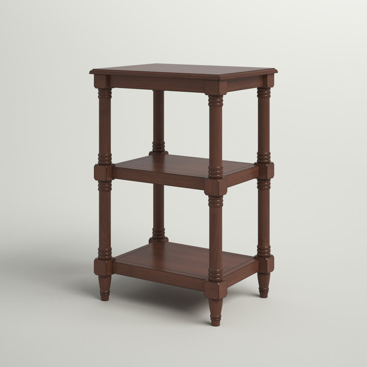 Cassie Brown Wood Rectangular 3-Shelf Accent Table