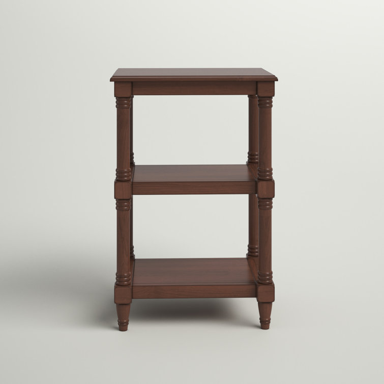 Cassie Brown Wood Rectangular 3-Shelf Accent Table