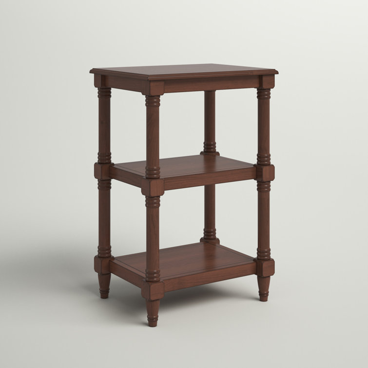 Cassie Brown Wood Rectangular 3-Shelf Accent Table