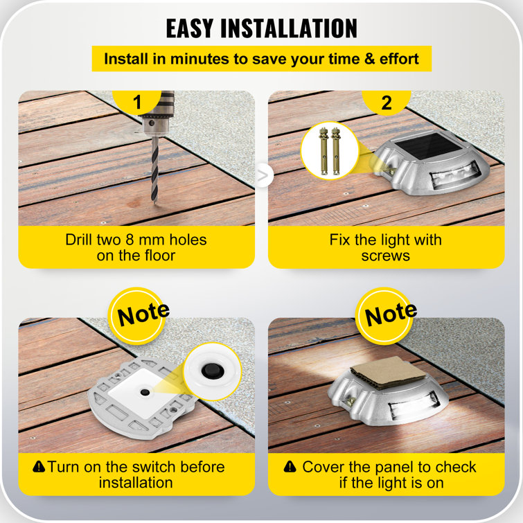 Bright White Solar LED Pathway Lights Pack of 12