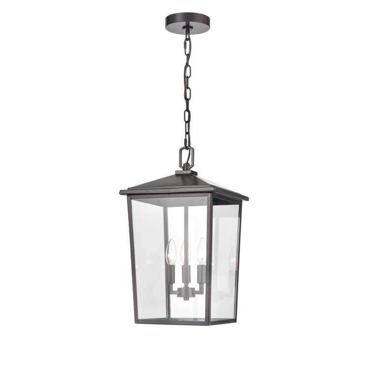 Fetterton Elegance 19.75" Bronze Outdoor Hanging Lantern with Clear Glass