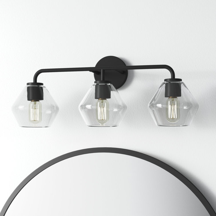 Midnight Black Steel 3-Light Dimmable Vanity Light