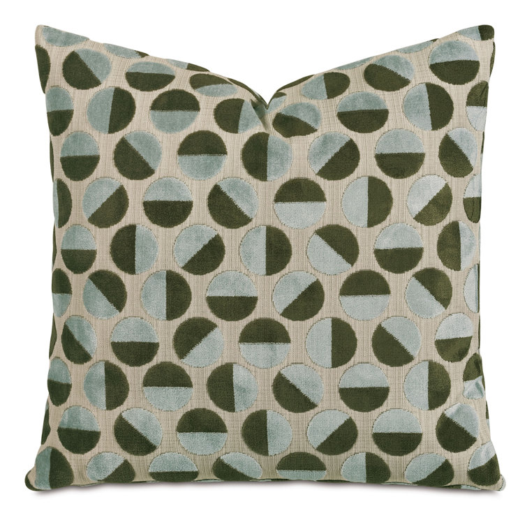 Spa Green and Beige Rayon Square Decorative Pillow