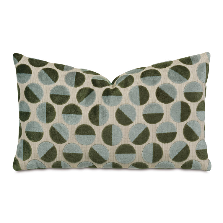 Spa Green and Beige Rayon Rectangular Decorative Pillow