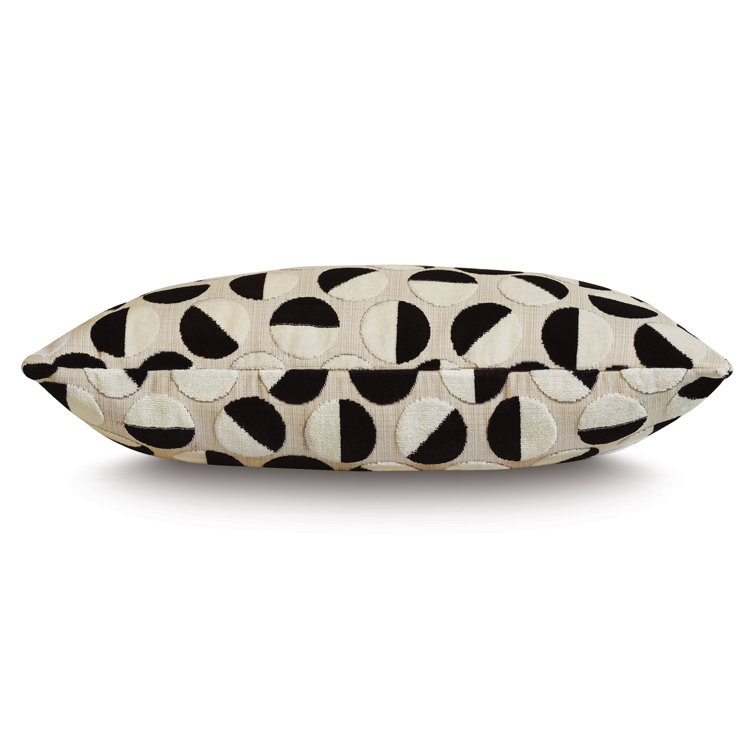 Black and Beige Rectangular Mid-Century Modern Pillow