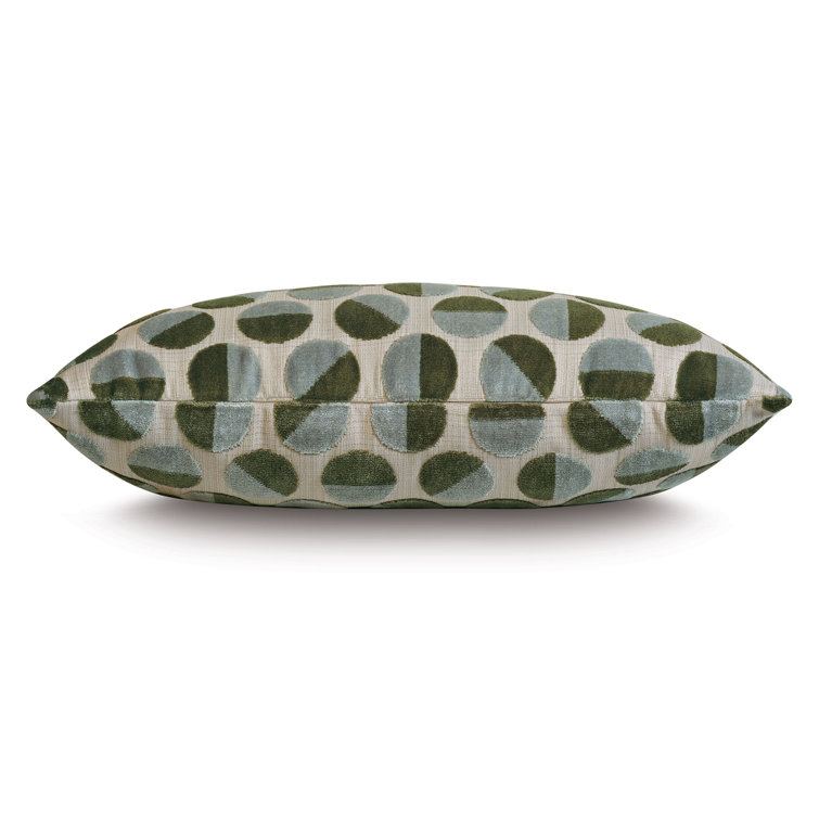 Spa Green and Beige Rayon Rectangular Decorative Pillow