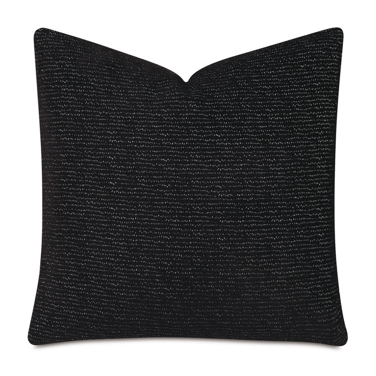 Black and White Dotted Line Square Throw Pillow