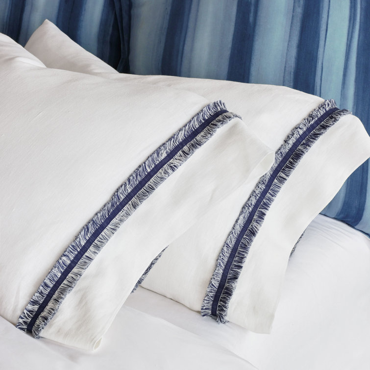 Mykonos Blue and White Cotton Queen Duvet Cover Set