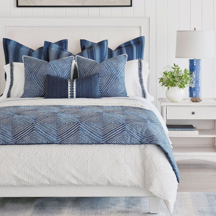 Mykonos Blue and White Cotton Queen Duvet Cover
