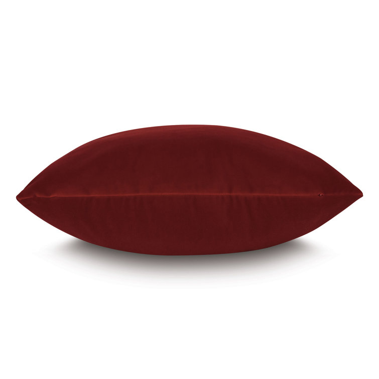 Scarlet and Mustard Reversible Square Cotton Blend Throw Pillow