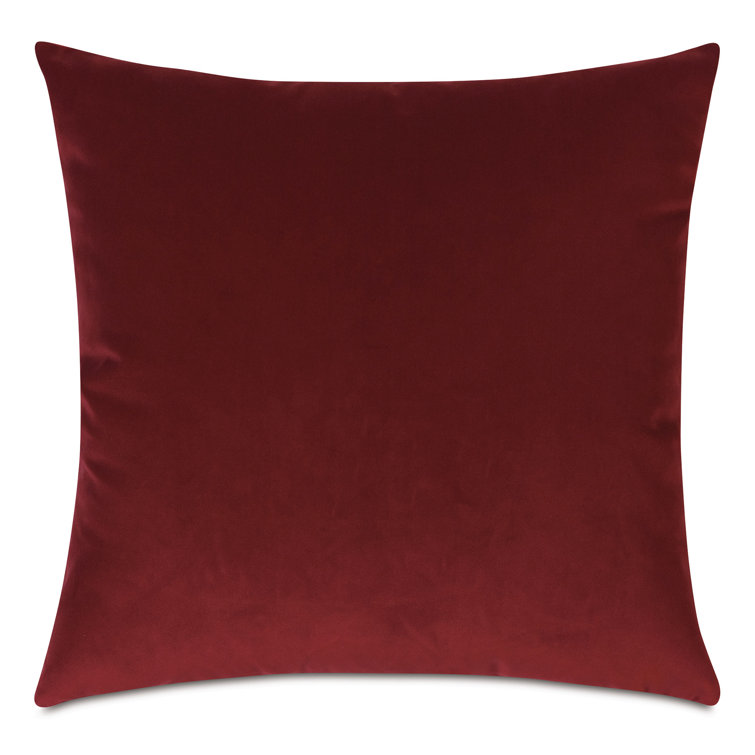 Scarlet and Mustard Reversible Square Cotton Blend Throw Pillow