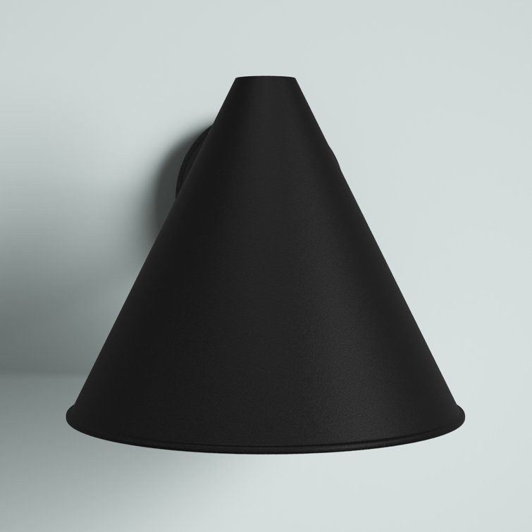 Black Aluminum Mid-Century Modern Outdoor Wall Sconce