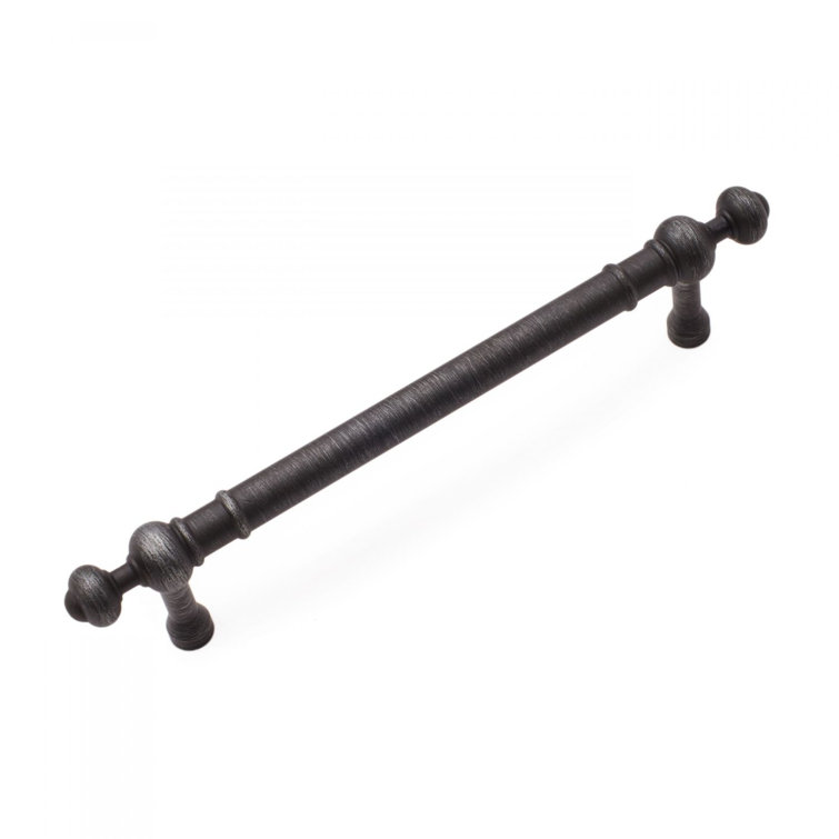 Distressed Nickel 5'' Bar Pull with Decorative Ends