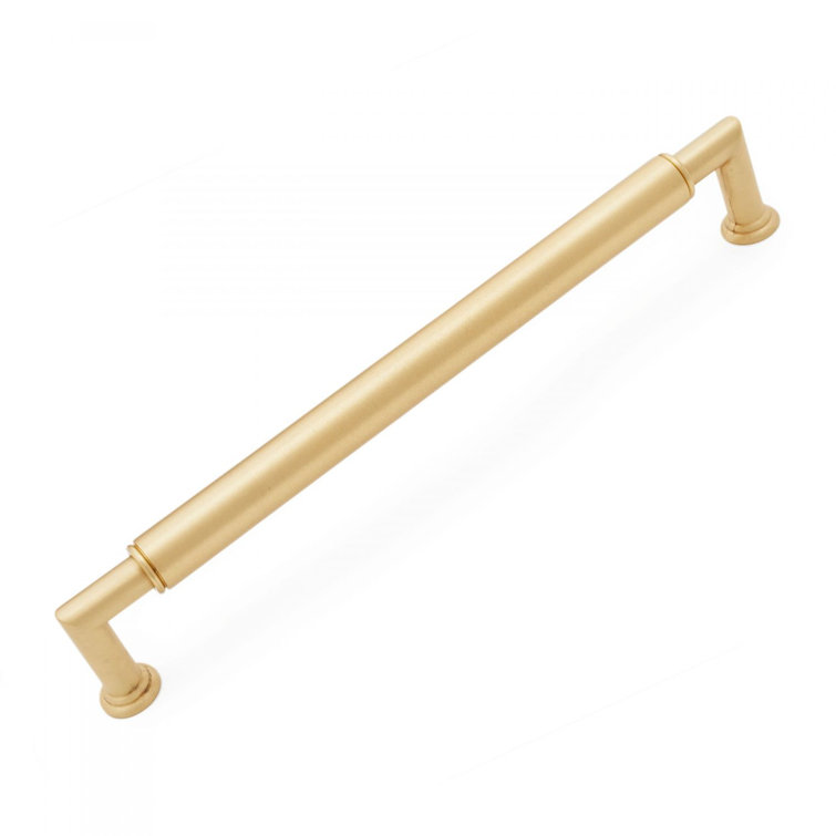 8" Satin Brass Modern Bar Pull with Mounting Hardware