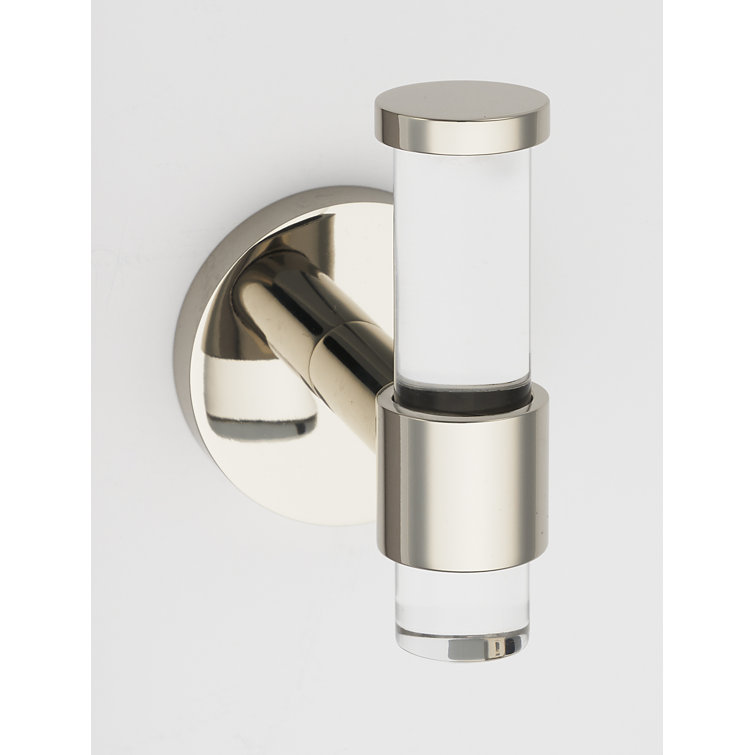 Polished Nickel and Acrylic Wall Mounted Robe Hook