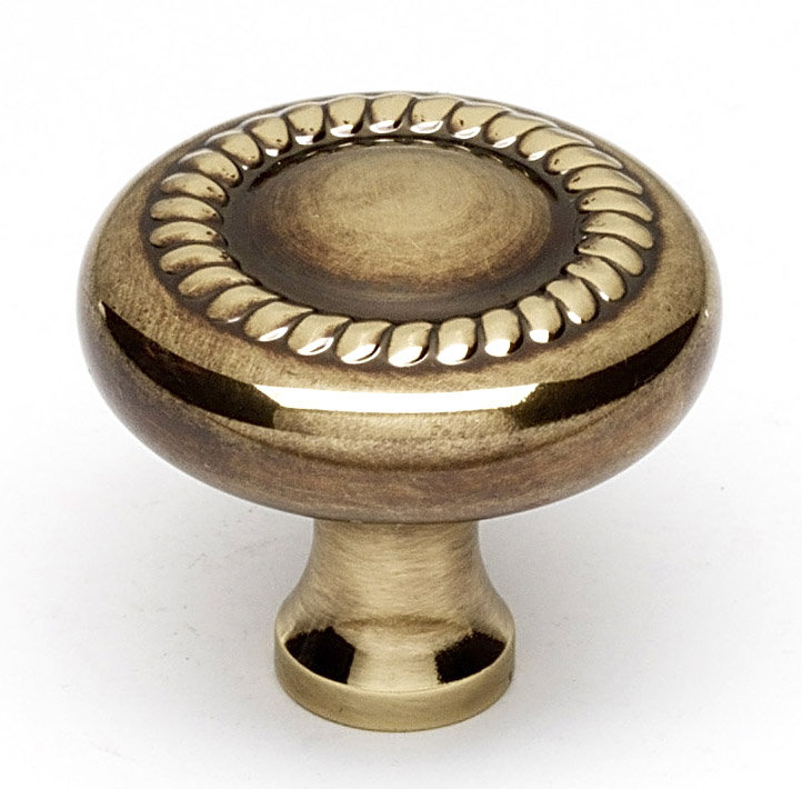 Polished Antique Brass Traditional Cabinet Knob