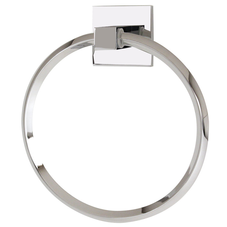 Polished Chrome Contemporary Wall Mounted Towel Ring