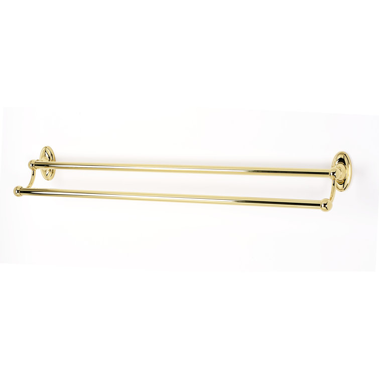 Polished Brass Double Wall Mounted Towel Bar