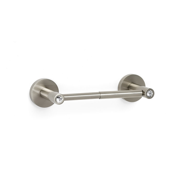 Satin Nickel Crystal Wall Mounted Toilet Paper Holder