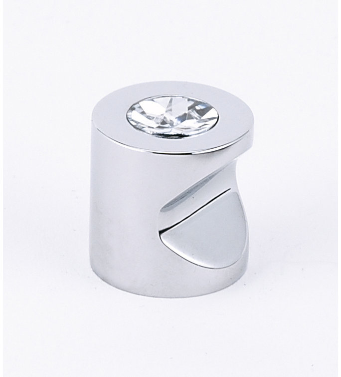 Polished Chrome Crystal Accent Modern Cabinet Knob