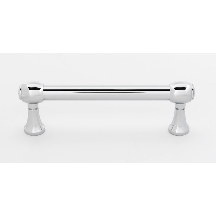 Polished Chrome Mid-century Modern Bar Pull with Mounting Hardware