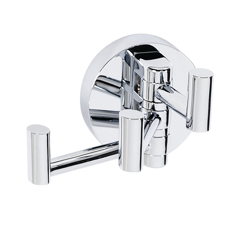 Polished Chrome Modern Wall Mounted Swivel Robe Hook