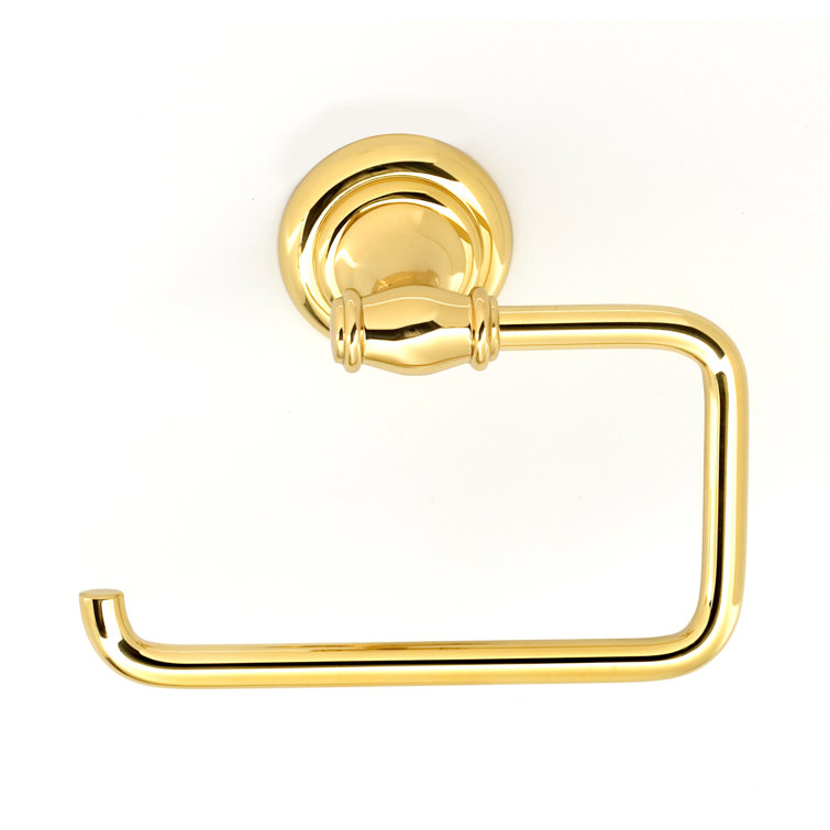 Polished Brass Wall Mounted Single Post Toilet Paper Holder