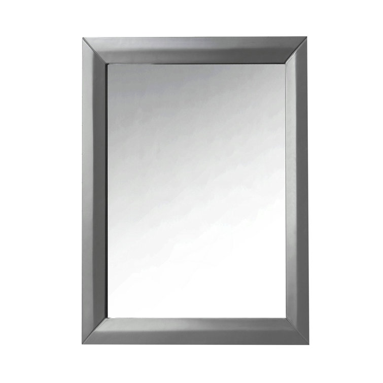 Sapphire Gray 24-Inch Solid Wood Bathroom Wall Mirror