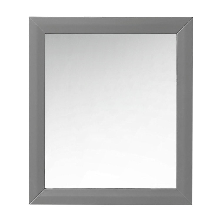 Sapphire Gray 28-Inch Rectangular Wood Bathroom Vanity Mirror